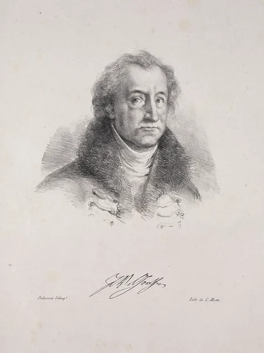 Framed Print : Portrait of Johann Wolfgang von Goethe (1749-1832), 1828. Creator: Delacroix, Eugene (1798-1863) Framed Print : Portrait of Johann Wolfgang von Goethe (1749-1832), 1828. Creator: Delacroix, Eugene (1798-1863)