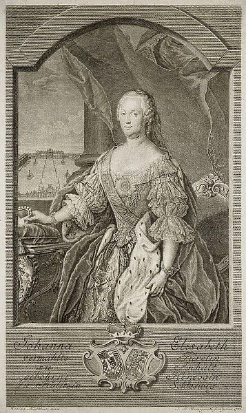 Portrait of Johanna-Elizabeth, Electress of Anhalt-Zerbst (1712-1760), Mother of Catherine II, 1756