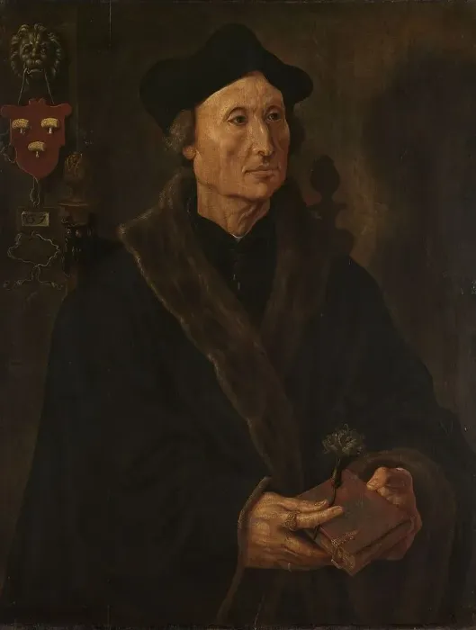 Framed Print : Portrait of Johannes Colmannus, Rector of the Convent of St. Agatha at Delft, c.1538-c.1540. Creator: Maerten van Heemskerck Framed Print : Portrait of Johannes Colmannus, Rector of the Convent of St. Agatha at Delft, c.1538-c.1540. Creator: Maerten van Heemskerck