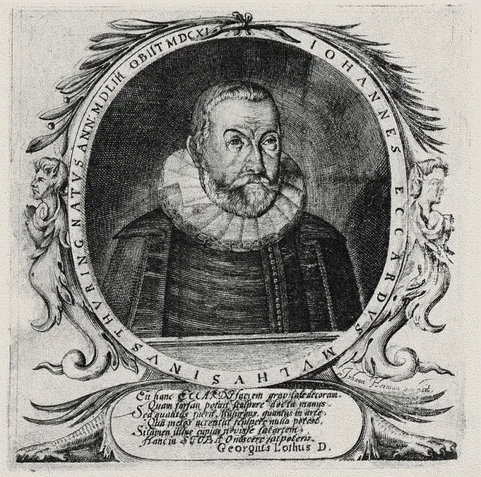 Framed Print : Portrait of Johannes Eccard (1553-1611), 1642. Creator: Hermann, Johann (active 1615-1658) Framed Print : Portrait of Johannes Eccard (1553-1611), 1642. Creator: Hermann, Johann (active 1615-1658)