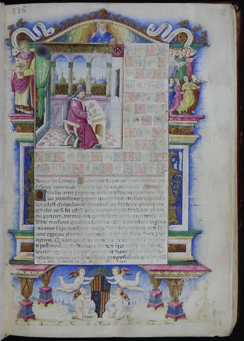 Framed Print : Portrait of Johannes Tinctoris (From Opus musices Joannis Tinctoris), 1483. Artist: Rapicano, Nardo (?-1493) Framed Print : Portrait of Johannes Tinctoris (From Opus musices Joannis Tinctoris), 1483. Artist: Rapicano, Nardo (?-1493)