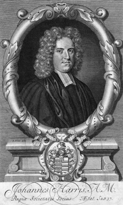 Framed Print : Portrait of John Harris, late 17th or early 18th century. Artist: G White Framed Print : Portrait of John Harris, late 17th or early 18th century. Artist: G White