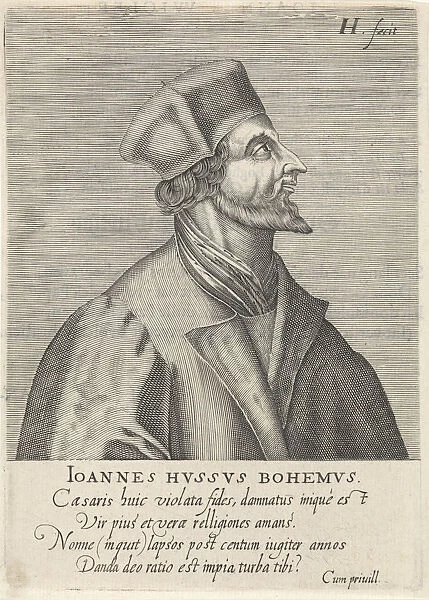 Portrait of John Hus, 1599. Artist: Hondius, Hendrik, the Elder (1573-1650)