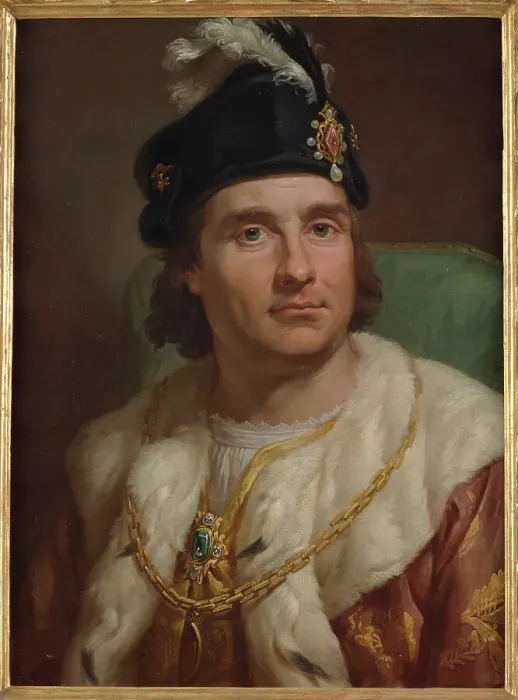 Framed Print : Portrait of John I Albert (1459-1501), King of Poland, 1768-1771. Creator: Bacciarelli, Marcello (1731-1818) Framed Print : Portrait of John I Albert (1459-1501), King of Poland, 1768-1771. Creator: Bacciarelli, Marcello (1731-1818)