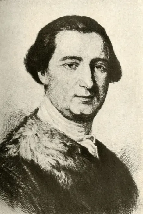 Framed Print : Portrait of John Penn, Colonial Governor, showing fur-trimmed coat, c1750, (1937) Framed Print : Portrait of John Penn, Colonial Governor, showing fur-trimmed coat, c1750, (1937)