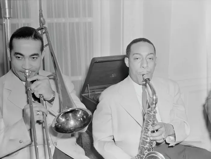 Framed Print : Portrait of Johnny Hodges and Lawrence Brown, Turkish Embassy, Washington, D.C. 1930. Creator: William Paul Gottlieb Framed Print : Portrait of Johnny Hodges and Lawrence Brown, Turkish Embassy, Washington, D.C. 1930. Creator: William Paul Gottlieb