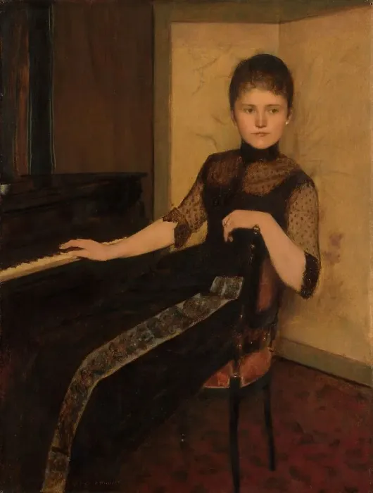 Framed Print : Portrait of Jonkvrouwe Maria Francisca Louisa Dommer van Poldersveldt, 1888. Creator: Fernand Khnopff Framed Print : Portrait of Jonkvrouwe Maria Francisca Louisa Dommer van Poldersveldt, 1888. Creator: Fernand Khnopff