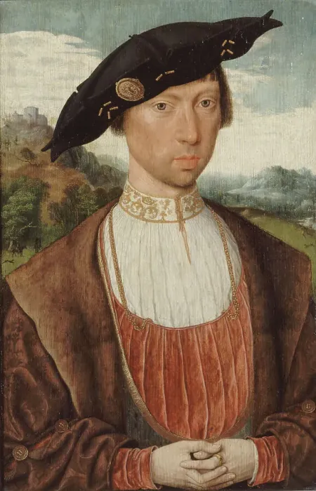 Framed Print : Portrait of Joost van Bronkhorst, c.1520. Creator: Jan Mostaert Framed Print : Portrait of Joost van Bronkhorst, c.1520. Creator: Jan Mostaert