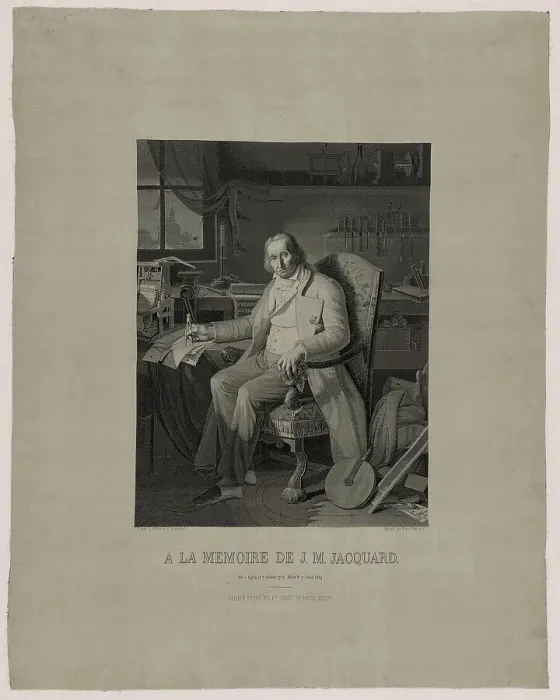 Framed Print : Portrait of Joseph Marie Jacquard (1752-1834), Lyon, 1839. Creator: Michel-Marie Carquillat Framed Print : Portrait of Joseph Marie Jacquard (1752-1834), Lyon, 1839. Creator: Michel-Marie Carquillat