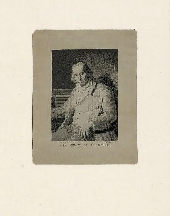 Framed Print : Portrait of Joseph Marie Jacquard (1752-1834), Lyon, 19th century. Creator: Michel-Marie Carquillat Framed Print : Portrait of Joseph Marie Jacquard (1752-1834), Lyon, 19th century. Creator: Michel-Marie Carquillat