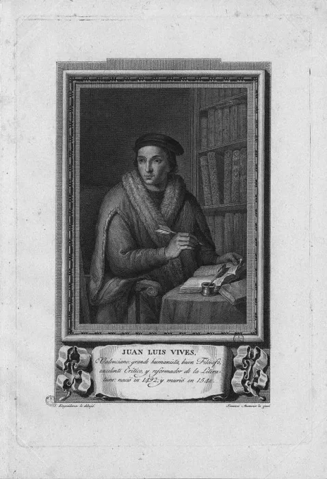 Framed Print : Portrait of Juan Luis Vives (1492-1540), 1791. Artist: Lopez Enguidanos, Jose (1751-1812) Framed Print : Portrait of Juan Luis Vives (1492-1540), 1791. Artist: Lopez Enguidanos, Jose (1751-1812)