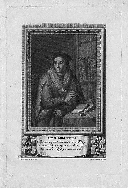 Portrait of Juan Luis Vives (1492-1540), 1791. Artist: Lopez Enguidanos, Jose (1751-1812)