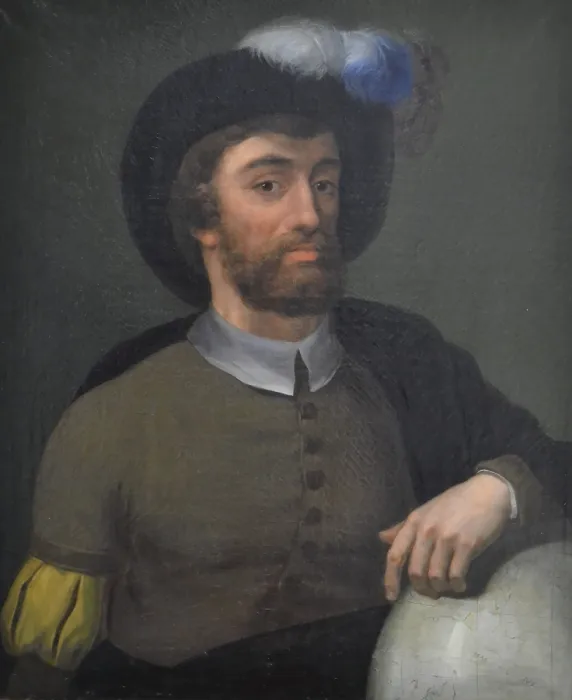 Framed Print : Portrait of Juan Sebastian Elcano (1486-1526), 19th century. Creator: Anonymous Framed Print : Portrait of Juan Sebastian Elcano (1486-1526), 19th century. Creator: Anonymous