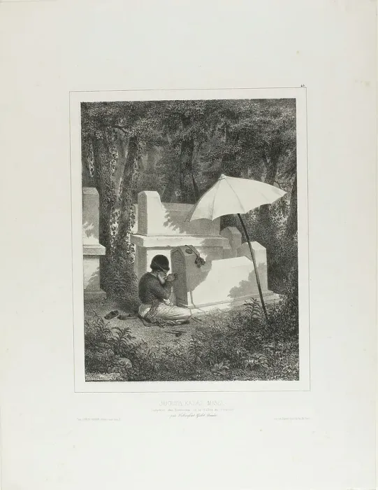 Framed Print : Portrait of Juguda Kazaz, Misiz, at Work as a Tomb Sculptor in the Josaphat Valley, Near T... 1837. Creator: Auguste Raffet Framed Print : Portrait of Juguda Kazaz, Misiz, at Work as a Tomb Sculptor in the Josaphat Valley, Near T... 1837. Creator: Auguste Raffet