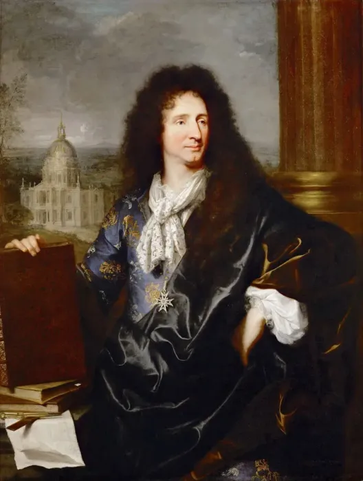 Framed Print : Portrait of Jules Hardouin-Mansart (1646-1701). Artist: Rigaud, Hyacinthe Francois Honore (1659-1743) Framed Print : Portrait of Jules Hardouin-Mansart (1646-1701). Artist: Rigaud, Hyacinthe Francois Honore (1659-1743)