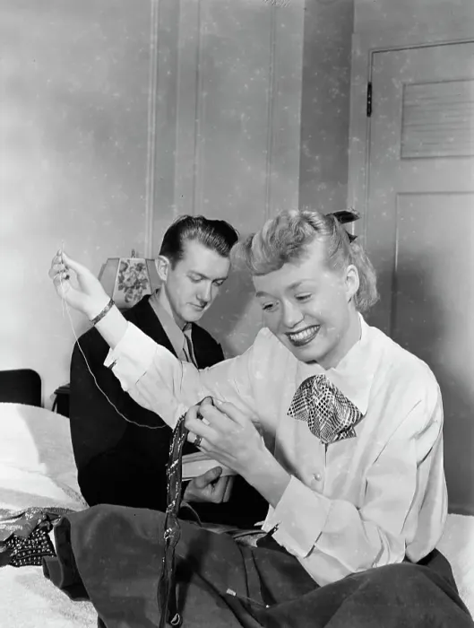 Framed Print : Portrait of June Christy and Bob Cooper, 1947 or 1948. Creator: William Paul Gottlieb Framed Print : Portrait of June Christy and Bob Cooper, 1947 or 1948. Creator: William Paul Gottlieb