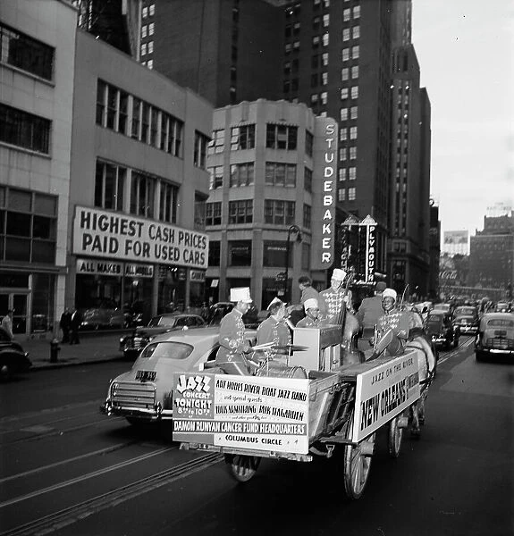 Portrait of Kaiser Marshall, Art Hodes, Sandy Williams, Cecil (Xavier)...Times Square, N.Y. 1947. Creator: William Paul Gottlieb