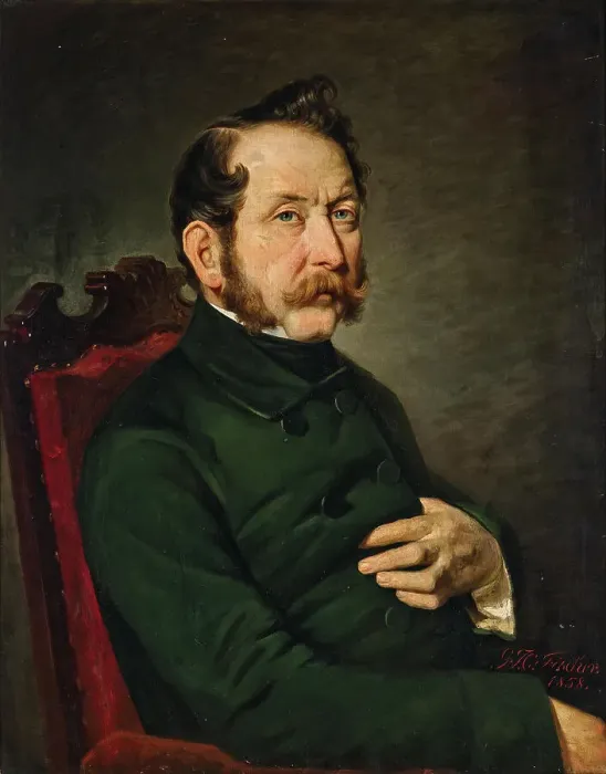 Framed Print : Portrait of Karl Eduard von Paulus (1803-1878), 1852. Creator: Fischer, Gottlob Christoph Jacob (1829-1905) Framed Print : Portrait of Karl Eduard von Paulus (1803-1878), 1852. Creator: Fischer, Gottlob Christoph Jacob (1829-1905)