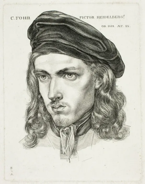 Framed Print : Portrait of Karl Philip Fohr, 1818. Creator: Samuel Amsler Framed Print : Portrait of Karl Philip Fohr, 1818. Creator: Samuel Amsler