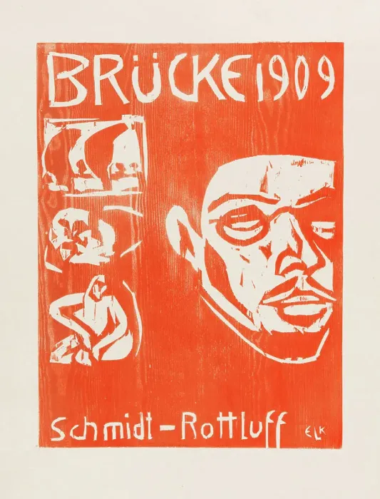 Framed Print : Portrait of Karl Schmidt-Rottluff. Cover of the IV. Annual Portfolio of the Artist Group Brücke, 1909 Creator: Kirchner, Ernst Ludwig (1880-1938) Framed Print : Portrait of Karl Schmidt-Rottluff. Cover of the IV. Annual Portfolio of the Artist Group Brücke, 1909 Creator: Kirchner, Ernst Ludwig (1880-1938)