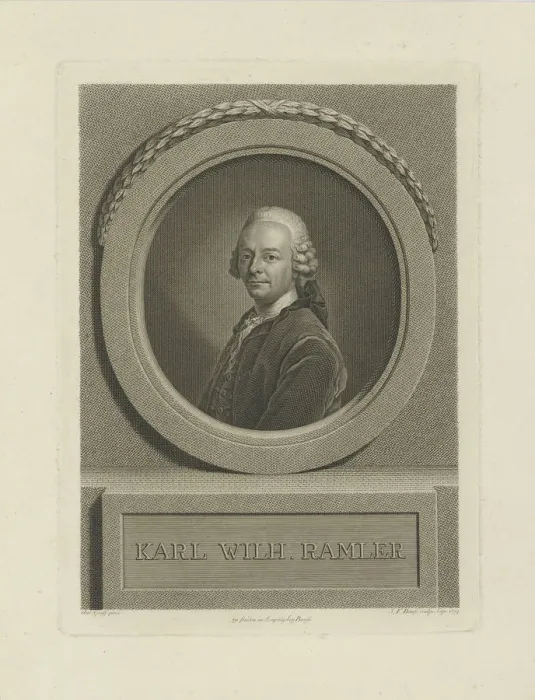 Framed Print : Portrait of Karl Wilhelm Ramler (1725-1798), 1774. Creator: Bause, Johann Friedrich (1738-1814) Framed Print : Portrait of Karl Wilhelm Ramler (1725-1798), 1774. Creator: Bause, Johann Friedrich (1738-1814)