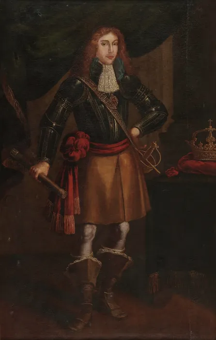 Framed Print : Portrait of King Afonso VI of Portugal (1643-1683), 17th century. Creator: Anonymous Framed Print : Portrait of King Afonso VI of Portugal (1643-1683), 17th century. Creator: Anonymous
