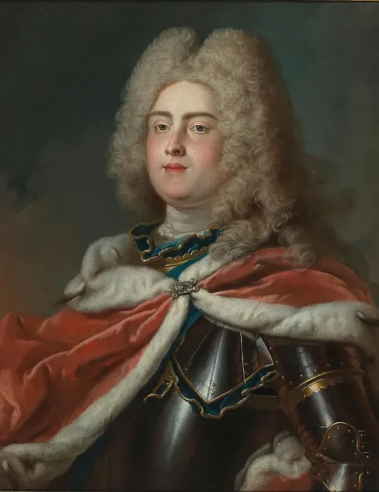 Framed Print : Portrait of the King Augustus III of Poland (1696-1763), Elector of Saxony, 18th century. Creator: Silvestre, Louis de (1675-1760) Framed Print : Portrait of the King Augustus III of Poland (1696-1763), Elector of Saxony, 18th century. Creator: Silvestre, Louis de (1675-1760)