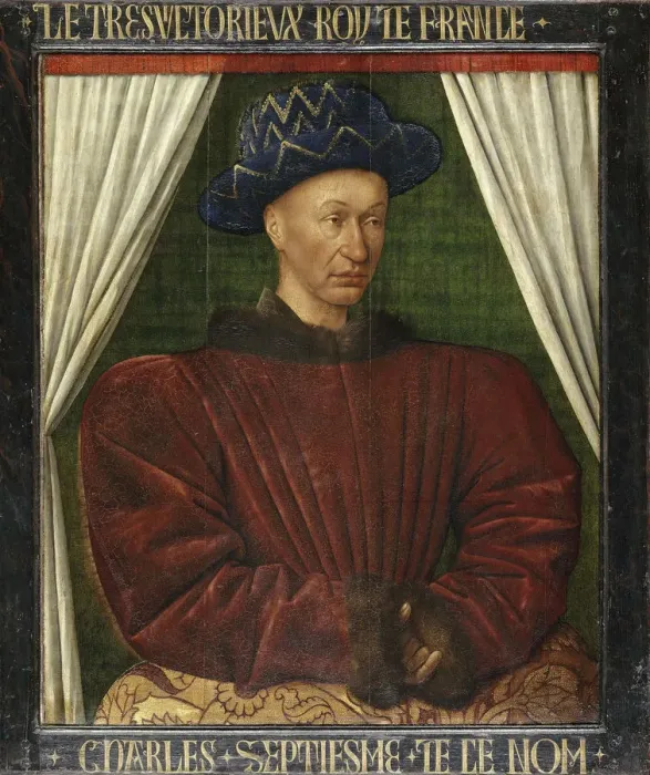 Framed Print : Portrait of the King Charles VII of France. Artist: Fouquet, Jean (1420?1481) Framed Print : Portrait of the King Charles VII of France. Artist: Fouquet, Jean (1420?1481)