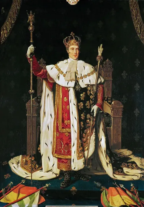 Framed Print : Portrait of King Charles X of France (1757-1836) in Anointment Robe, 1829. Creator: Ingres, Jean Auguste Dominique (1780-1867) Framed Print : Portrait of King Charles X of France (1757-1836) in Anointment Robe, 1829. Creator: Ingres, Jean Auguste Dominique (1780-1867)