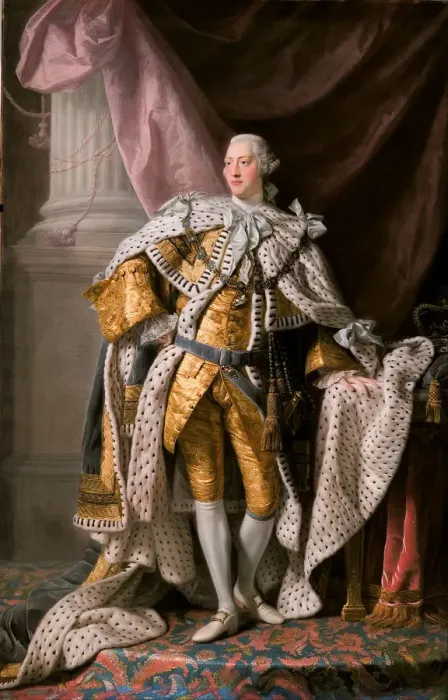 Framed Print : Portrait of the King George III of the United Kingdom (1738-1820) in his Coronation Robes, ca 1770. Artist: Ramsay (1713-1784) Framed Print : Portrait of the King George III of the United Kingdom (1738-1820) in his Coronation Robes, ca 1770. Artist: Ramsay (1713-1784)