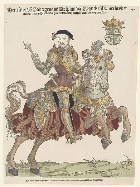 Portrait of King Henry II of France on horseback, 1542-1543. Artist: Anthonisz. Cornelis (1499-1553)