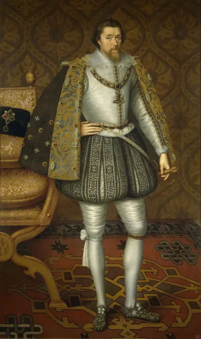 Framed Print : Portrait of King James I of England (1566-1625), c. 1605. Artist: De Critz (Decritz), John, the Elder (1551 / 2-1642) Framed Print : Portrait of King James I of England (1566-1625), c. 1605. Artist: De Critz (Decritz), John, the Elder (1551 / 2-1642)