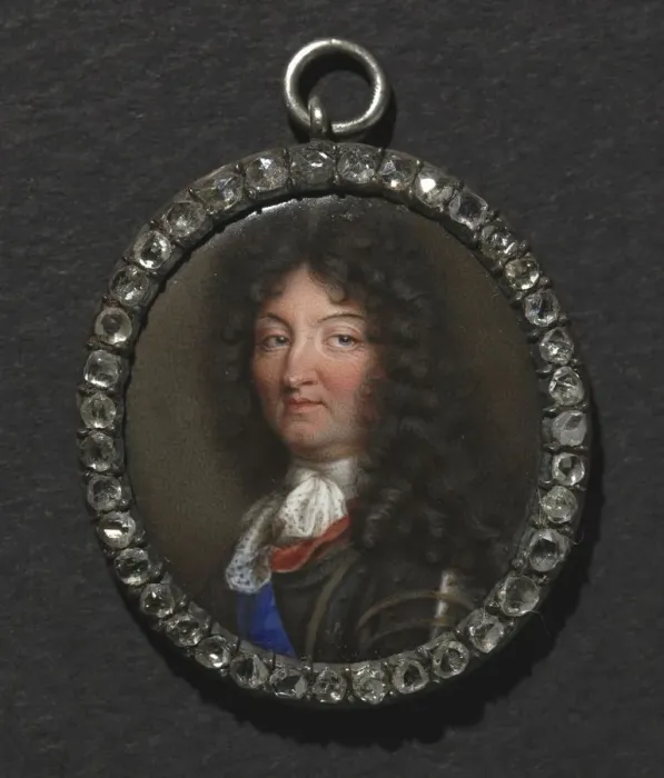 Framed Print : Portrait of King Louis XIV, 17th century. Creator: Jean Petitot (Swiss, 1607-1691), school of Framed Print : Portrait of King Louis XIV, 17th century. Creator: Jean Petitot (Swiss, 1607-1691), school of