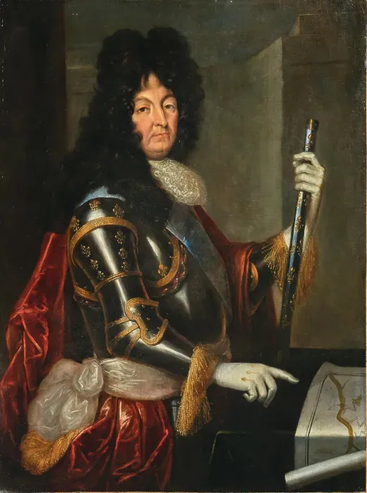Framed Print : Portrait of King Louis XIV of France and Navarre (1638-1715), c.1700. Creator: Unknown artist Framed Print : Portrait of King Louis XIV of France and Navarre (1638-1715), c.1700. Creator: Unknown artist