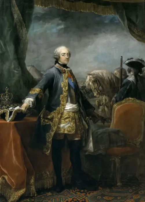 Framed Print : Portrait of the King Louis XV (1710-1774). Artist: Van Loo, Carle (1705-1765) Framed Print : Portrait of the King Louis XV (1710-1774). Artist: Van Loo, Carle (1705-1765)