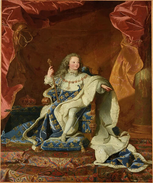 Portrait of the King Louis XV of France (1710-1774), 1720. Creator: Rigaud, Hyacinthe François Honoré, Circle of