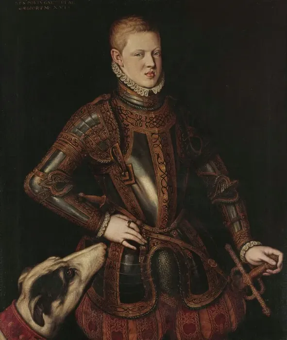 Framed Print : Portrait of the King Sebastian of Portugal (1554-1578), Between 1571 and 1574. Creator: Morais, Cristóvão de (active 1551-1571) Framed Print : Portrait of the King Sebastian of Portugal (1554-1578), Between 1571 and 1574. Creator: Morais, Cristóvão de (active 1551-1571)