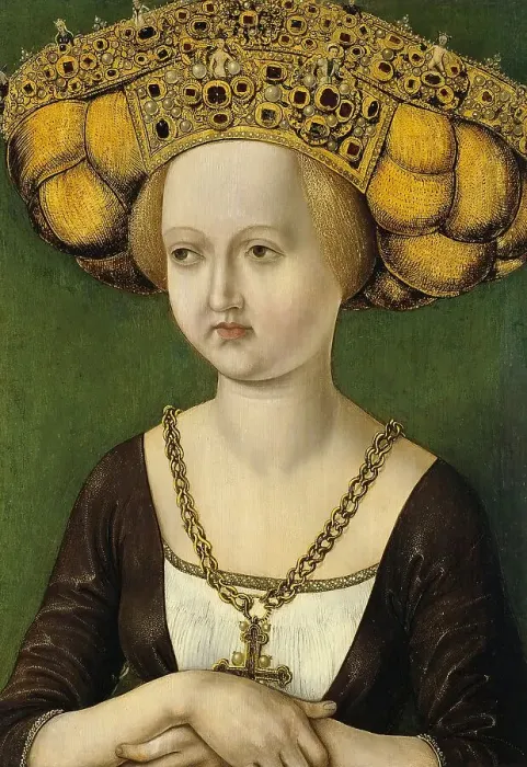 Framed Print : Portrait of Kunigunde of Austria, 1485. Creator: Anon Framed Print : Portrait of Kunigunde of Austria, 1485. Creator: Anon