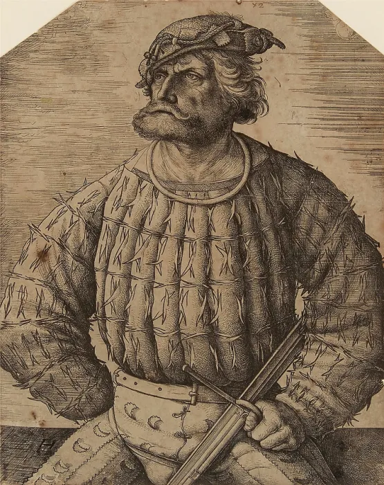 Framed Print : Portrait of Kunz von der Rosen, First quarter of 16th century. Creator: Hopfer, Daniel, the Elder (1470-1536) Framed Print : Portrait of Kunz von der Rosen, First quarter of 16th century. Creator: Hopfer, Daniel, the Elder (1470-1536)