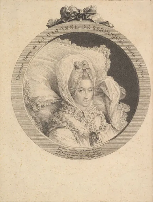 Framed Print : Portrait of La Baronne de Rebecque, 1780. Creator: Augustin de Saint-Aubin Framed Print : Portrait of La Baronne de Rebecque, 1780. Creator: Augustin de Saint-Aubin