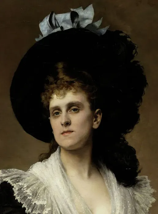 Framed Print : Portrait de la comtesse Edmond Récopé, née Malher, 1888. Creator: Edouard Bernard Debat-Ponsan Framed Print : Portrait de la comtesse Edmond Récopé, née Malher, 1888. Creator: Edouard Bernard Debat-Ponsan
