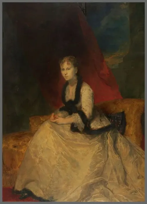 Framed Print : Portrait de la marquise Landolfo-Carcano, 1868. Creator: Gustave Ricard Framed Print : Portrait de la marquise Landolfo-Carcano, 1868. Creator: Gustave Ricard