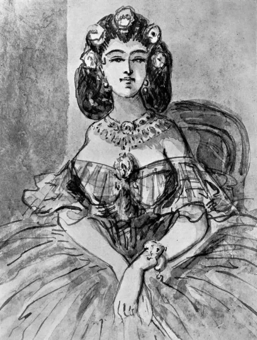 Framed Print : Portrait of a Lady, 19th century, (1930). Artist: Constantin Guys Framed Print : Portrait of a Lady, 19th century, (1930). Artist: Constantin Guys