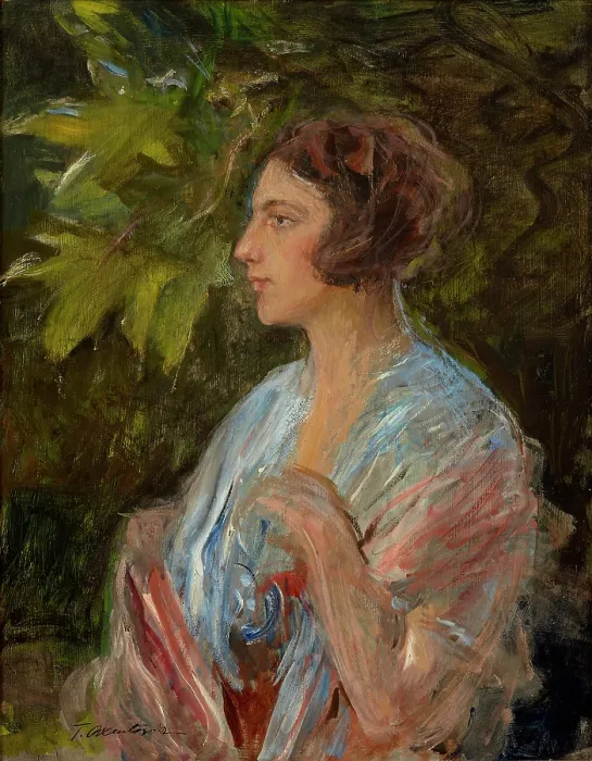 Framed Print : Portrait of a Lady, c1930. Creator: Teodor Axentowicz Framed Print : Portrait of a Lady, c1930. Creator: Teodor Axentowicz