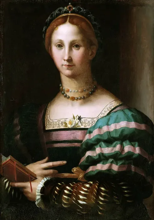 Framed Print : Portrait of a Lady, ca 1550-1560. Creator: Bronzino, Agnolo (1503-1572) Framed Print : Portrait of a Lady, ca 1550-1560. Creator: Bronzino, Agnolo (1503-1572)