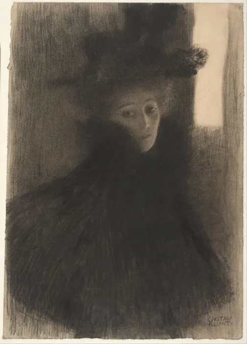 Framed Print : Portrait of a Lady with Cape and Hat, 1897-1898. Artist: Klimt, Gustav (1862-1918) Framed Print : Portrait of a Lady with Cape and Hat, 1897-1898. Artist: Klimt, Gustav (1862-1918)