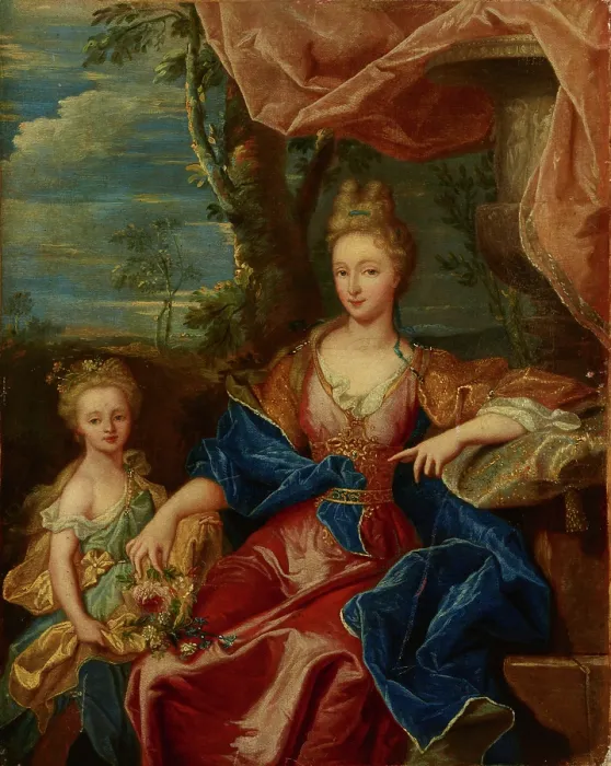 Framed Print : Portrait of a Lady with a Child, between 1710-1720. Creator: Unknown Framed Print : Portrait of a Lady with a Child, between 1710-1720. Creator: Unknown