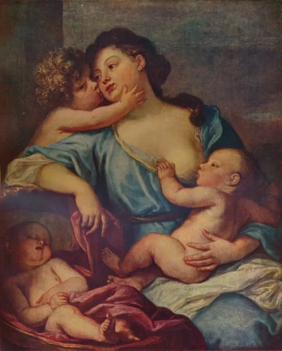 Framed Print : Portrait of a Lady and Three Children, 17th century, (1907). Artist: Sebastien Bourdon Framed Print : Portrait of a Lady and Three Children, 17th century, (1907). Artist: Sebastien Bourdon