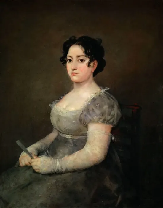 Framed Print : Portrait of a Lady with a Fan, 1806-1807. Creator: Goya, Francisco, de (1746-1828) Framed Print : Portrait of a Lady with a Fan, 1806-1807. Creator: Goya, Francisco, de (1746-1828)