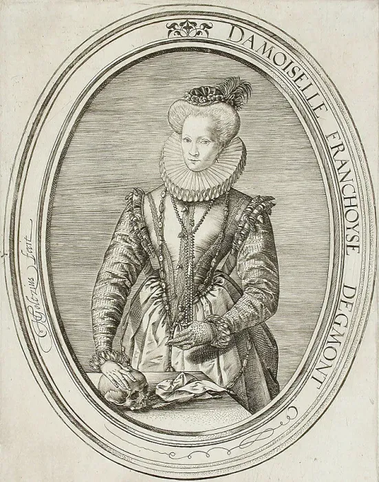 Framed Print : Portrait of Lady Françoise van Egmond, 1580. Creator: Hendrik Goltzius Framed Print : Portrait of Lady Françoise van Egmond, 1580. Creator: Hendrik Goltzius